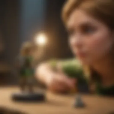 A character from Zelda interacting with amiibo