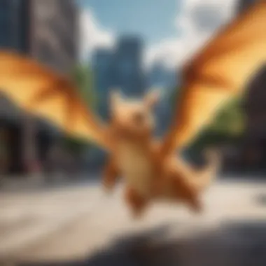 A sneak peek at a Dragonite soaring through the skies