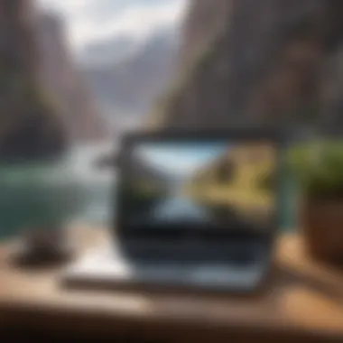 Chic Chromebook at a Scenic Location Chic Chromebook on a scenic travel destination