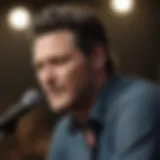 Blake Shelton performing his latest hit song on stage