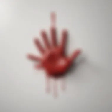 Bloody Handprint on White Wall