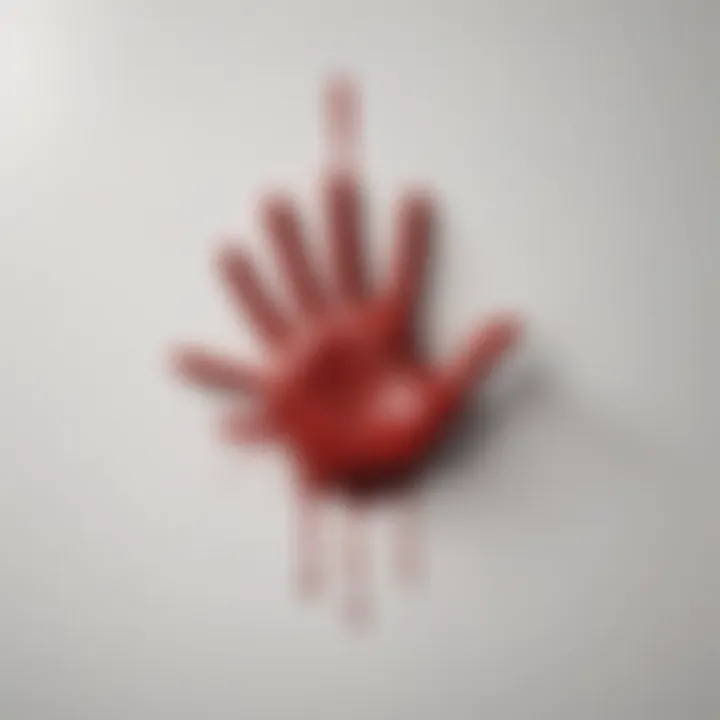 Bloody Handprint on White Wall