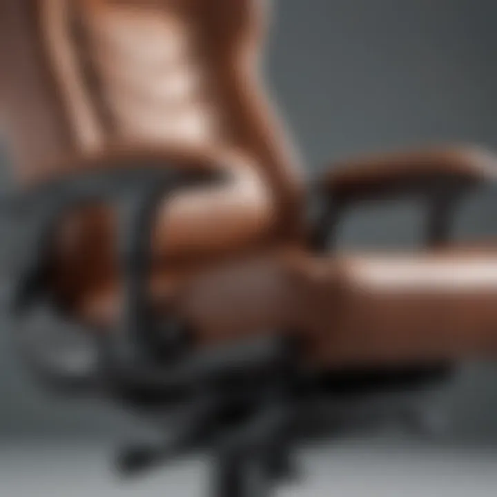 Close-up of the chair's ergonomic design