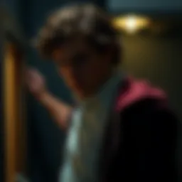 Suspenseful moment in a thriller film