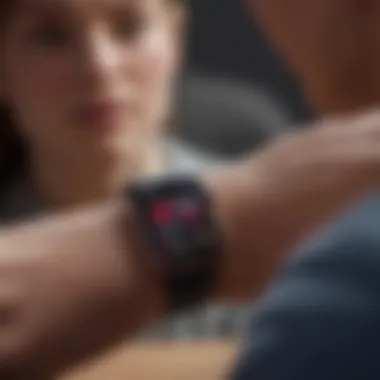 Conceptual image showcasing Apple Watch's cardiac health tracking