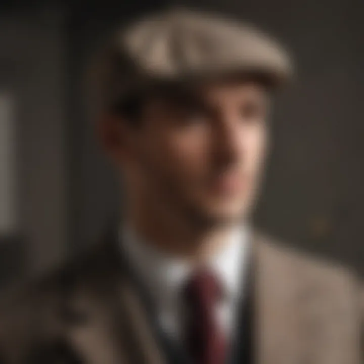 Classic flat cap with a checkered pattern