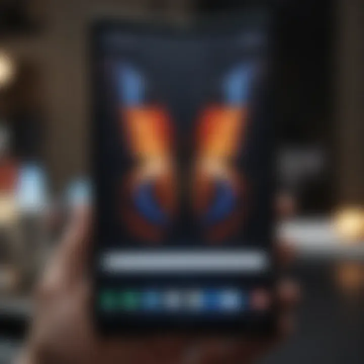 Close-up view of Samsung Galaxy Fold 3 display