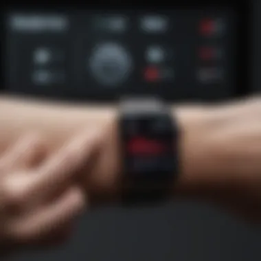 Apple Watch displaying health metrics and activity tracking