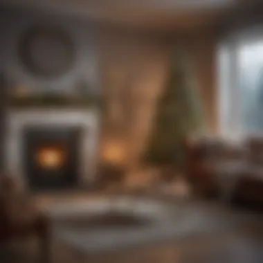 Cozy Living Room Setting with Christmas Tree