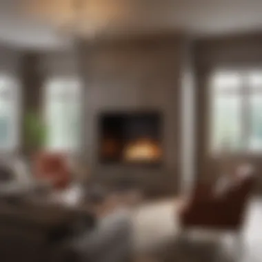 Cozy senior apartment living room with fireplace