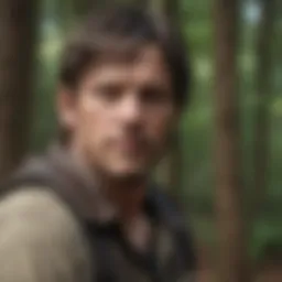 Daryl Dixon in the woods, reflecting on his past