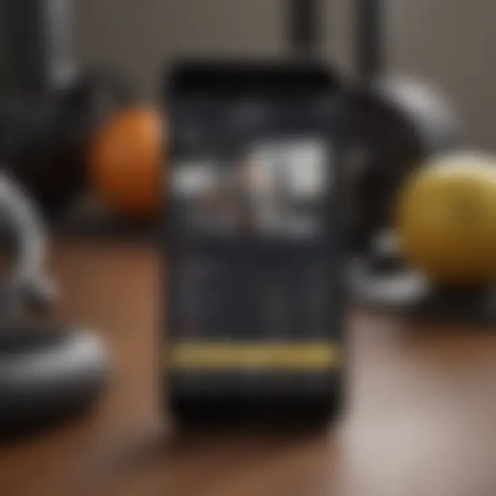 Digital devices displaying various quick workout app options