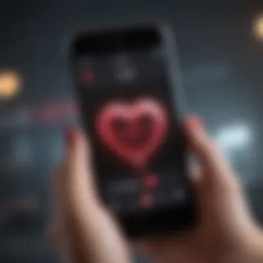 Digital heartbeat symbol on iPhone