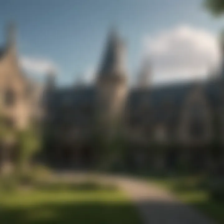 The Four Houses of Hogwarts: A Visual Representation Illustration of the four Hogwarts houses