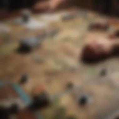 Strategic Solo Player Mapping Out Their Path Illustration of a solo player strategizing their next move in a tabletop setting