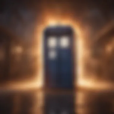 The TARDIS materializing in a burst of light