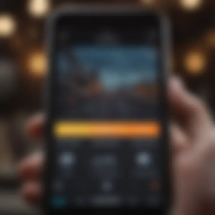 User interface of a popular music app on iPhone