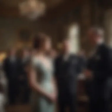 A cinematic moment from the Downton Abbey movie featuring key characters.