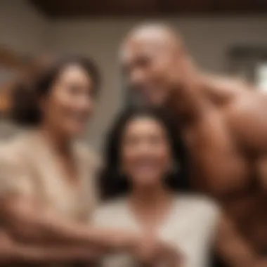 Dwayne Johnson and his mother celebrating a milestone together