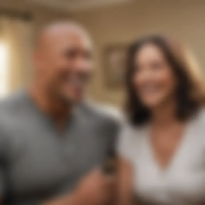 Dwayne Johnson and his mother sharing laughter and joy