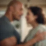 Stalwart Dwayne Johnson and his mother sharing a tender moment