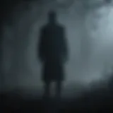 Eerie silhouette of a figure in the mist