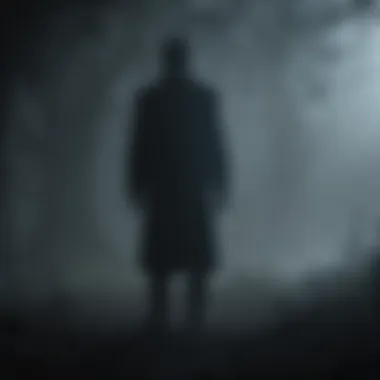 Eerie silhouette of a figure in the mist