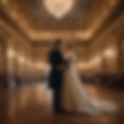 Elegant ballroom scene with intricate period costumes