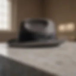 Elegant Fedora Hat on Marble Surface