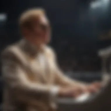 Elton John's elaborate stage setup featuring iconic costumes