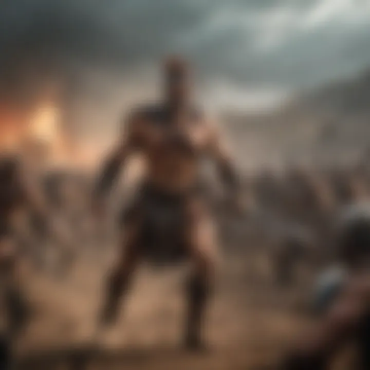 Epic battle scene in Spartacus: War of the Damned