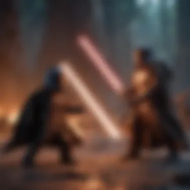 Epic Lightsaber Battle in Miniature Form