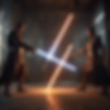 Dynamic lightsaber duel with radiant energy