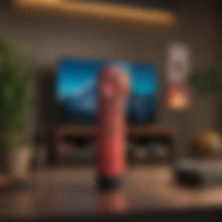 An individual Fire Stick model standing out against a vibrant TV display.