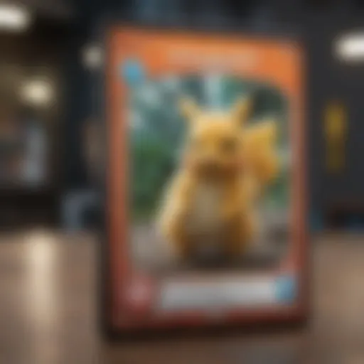 Close-up of a rare Pokémon card