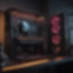 A high-performance custom gaming PC setup with RGB lighting