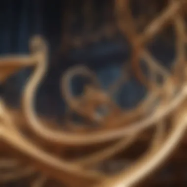 The Harmonious Fusion of Music and Animation in Fantasia An abstract representation of classical music notes intertwined with animation.