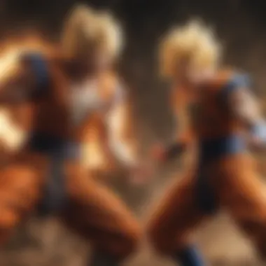 Epic Battle of Power and Auras Epic battle between powerful beings with energy auras