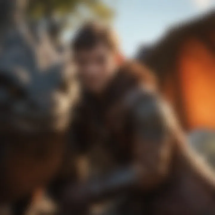 A poignant moment between the protagonist and his dragon