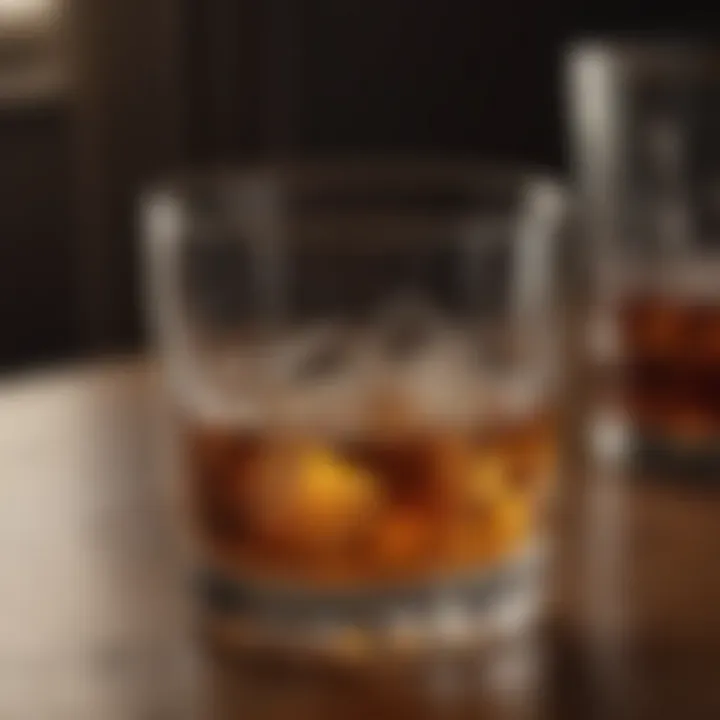 Close-up of a vintage whiskey glass