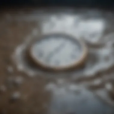 Surreal artistic depiction of a clock melting into a puddle of time