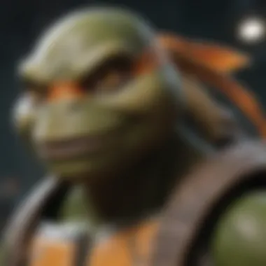 A close-up of TMNT characters showcasing their unique personalities