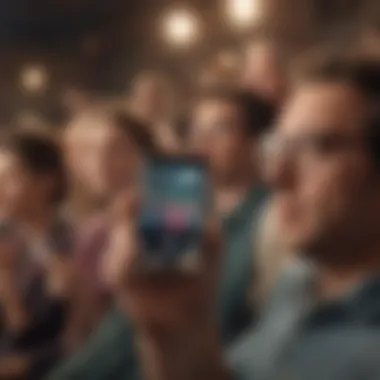 Audience Engaging with Streaming Comedy A thoughtful audience engaging with streaming content on various devices