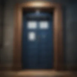 A beautifully designed Dr. Who door cover featuring iconic elements from the series