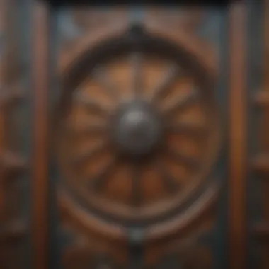 A close-up of the intricate details and colors used in a Dr. Who door cover