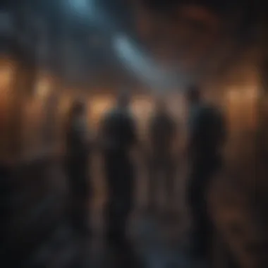 Teamwork in Escape Rooms A vibrant depiction of teamwork in a shipwreck escape scenario