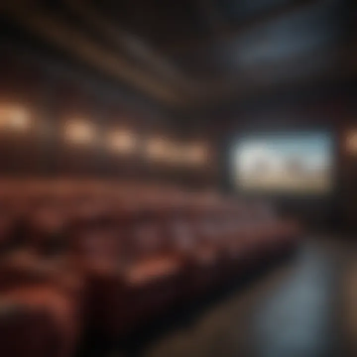 A cinematic scene showcasing a movie theater