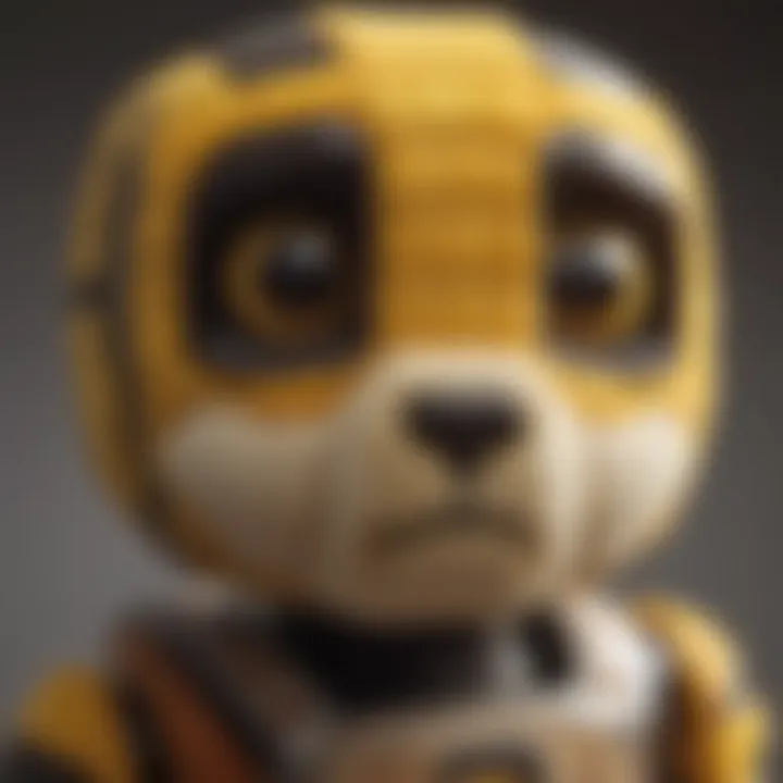 Close-up of Minecraft Bee Plush highlighting stitching and texture