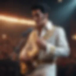 Elvis Presley performing on stage