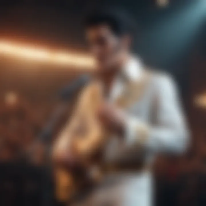 Elvis Presley performing on stage